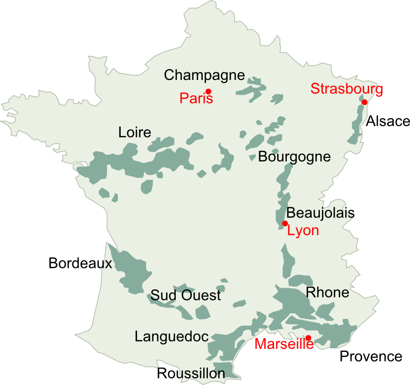 フランスワインマップ