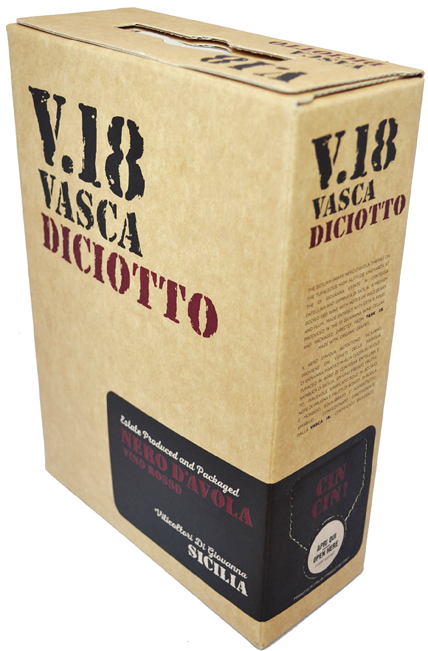 V.18 Vasca Diciotto Nero d'Avola Vino Rosso 3000ml Bag in Box 2021 